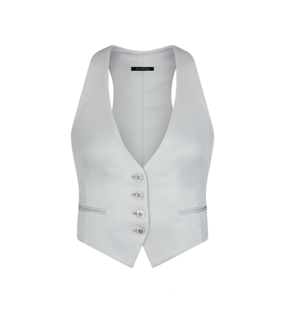 LUSTROUS BARATHEA SILK WOOL WAISTCOAT image number 0