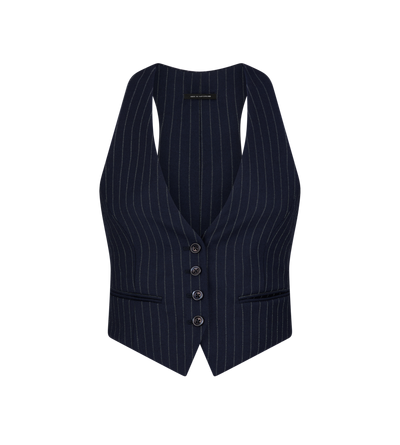 STRIPED WOOL FLANNEL WAISTCOAT image number 0