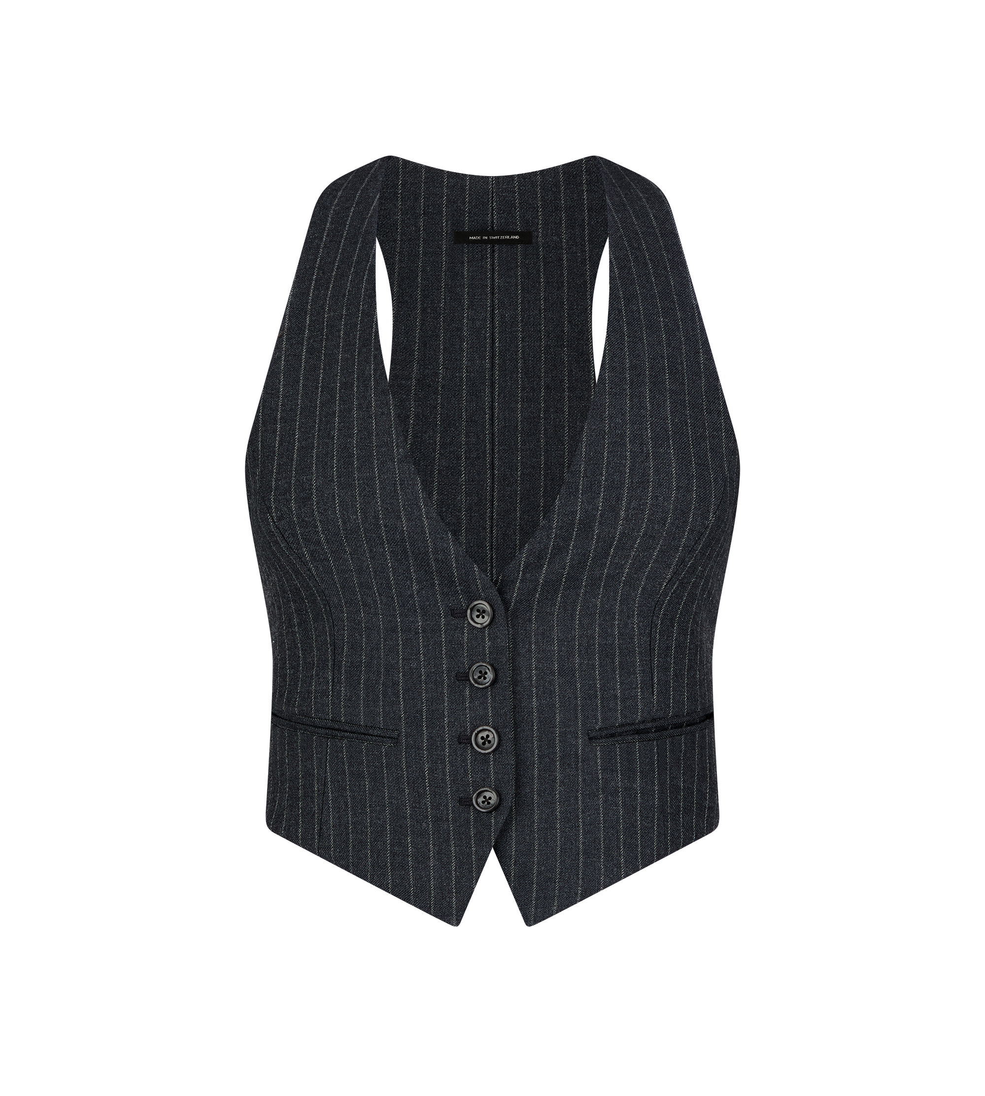 STRIPED WOOL FLANNEL WAISTCOAT