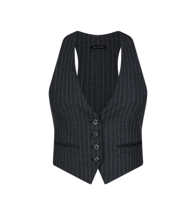 STRIPED WOOL FLANNEL WAISTCOAT image number 0