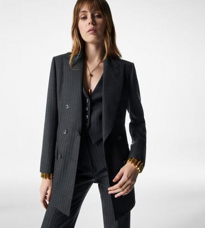 STRIPED WOOL FLANNEL WAISTCOAT image number 1