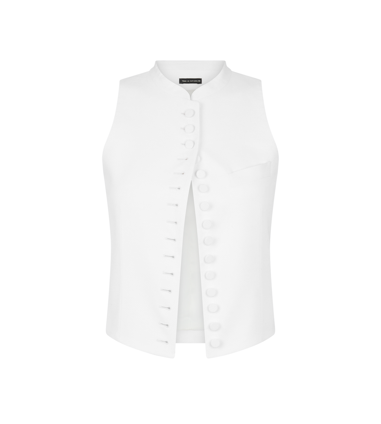 TOM FORD  WHITE WESTE AUS BAUMWOLL-PIQU&Eacute; MIT MEHREREN KN&Ouml;PFEN UND ZIERLICHEM DESIGN