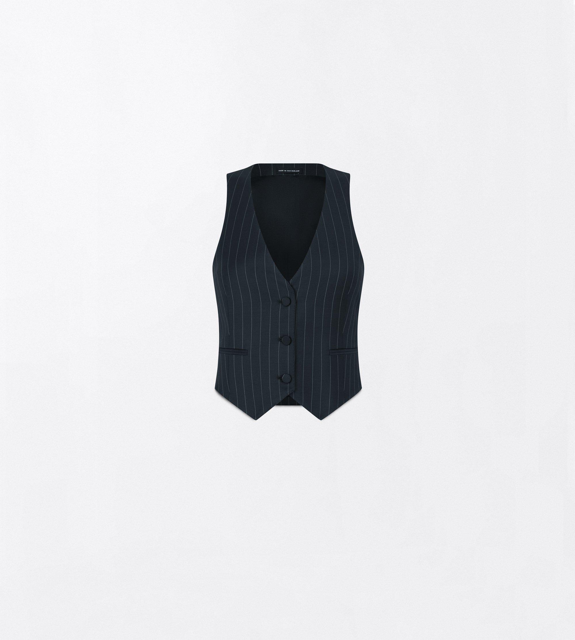 GILET IN LANA E MOHAIR A RIGHE SOTTILI