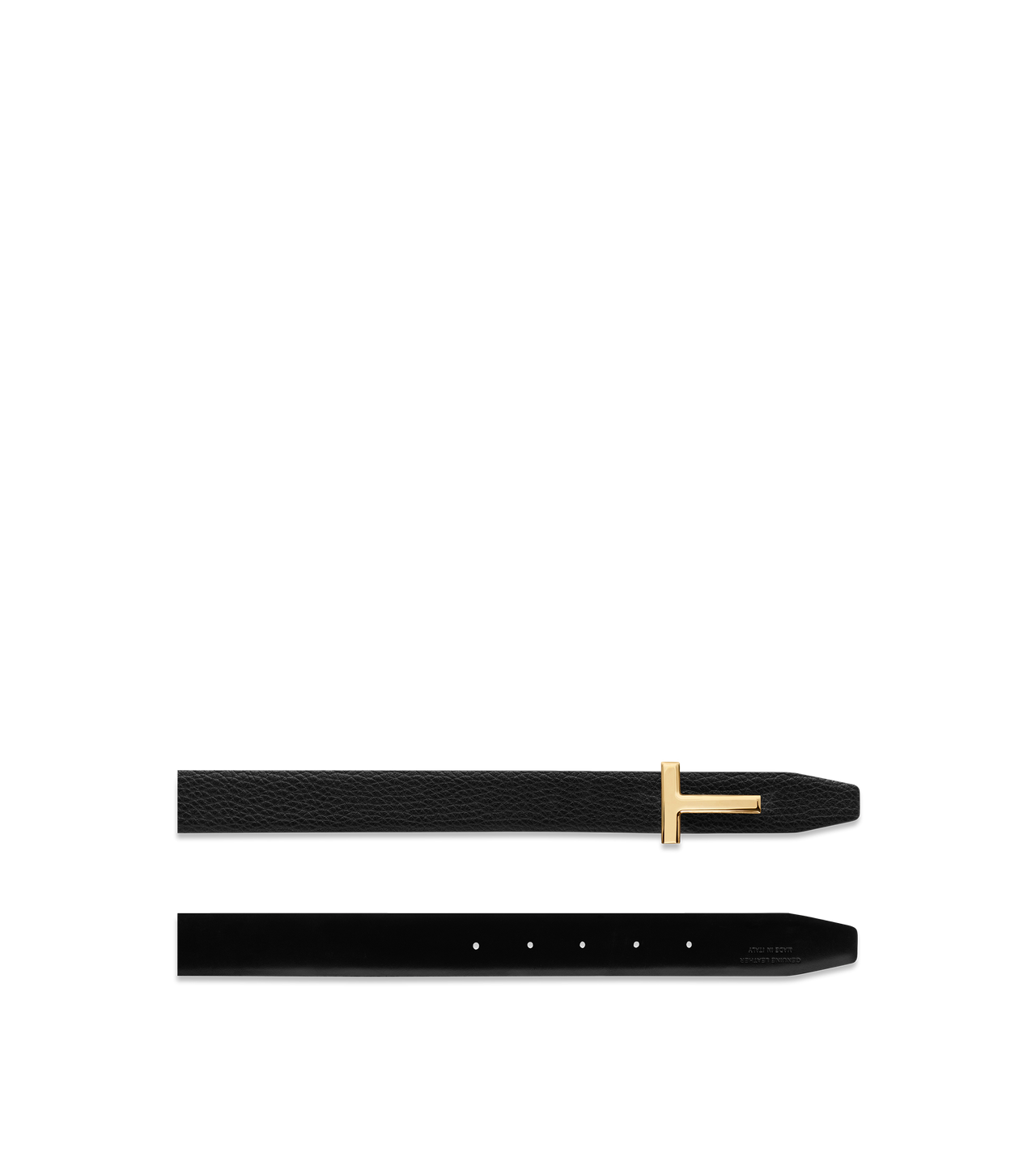 ベルト TOM FORD SS25 REVERSIBLE \"T LINE\" BELT (WB207 LCL156G3EN17) GRAIN LEATHER AND SMOOTH LEATHER REVERSIBLE T BELT 30 MM