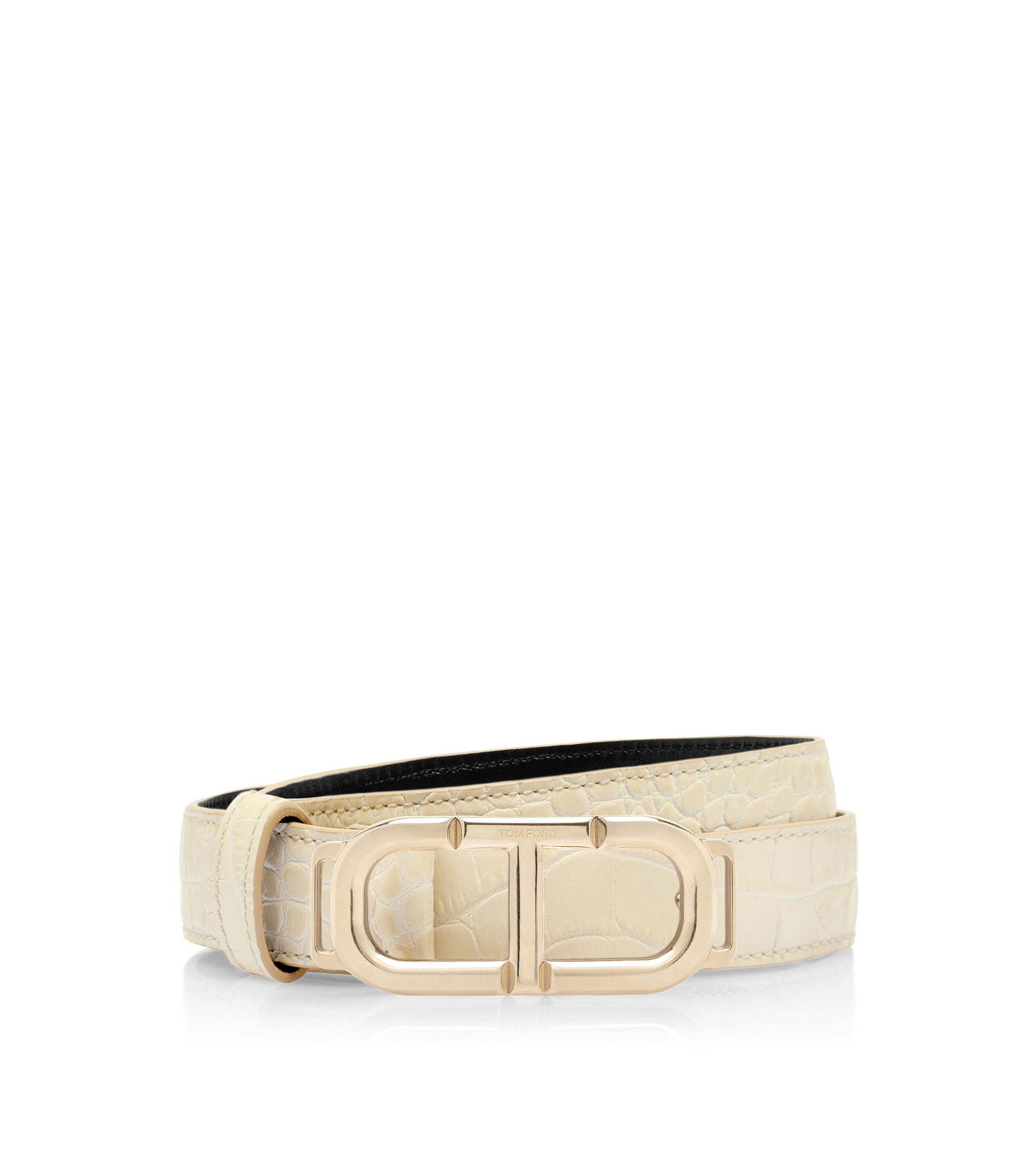 ベルト TOM FORD Woman Belt White WB293LCL395X 1W007 TOM FORD | Shiny Stamped Croc Belt | Antonioli.eu