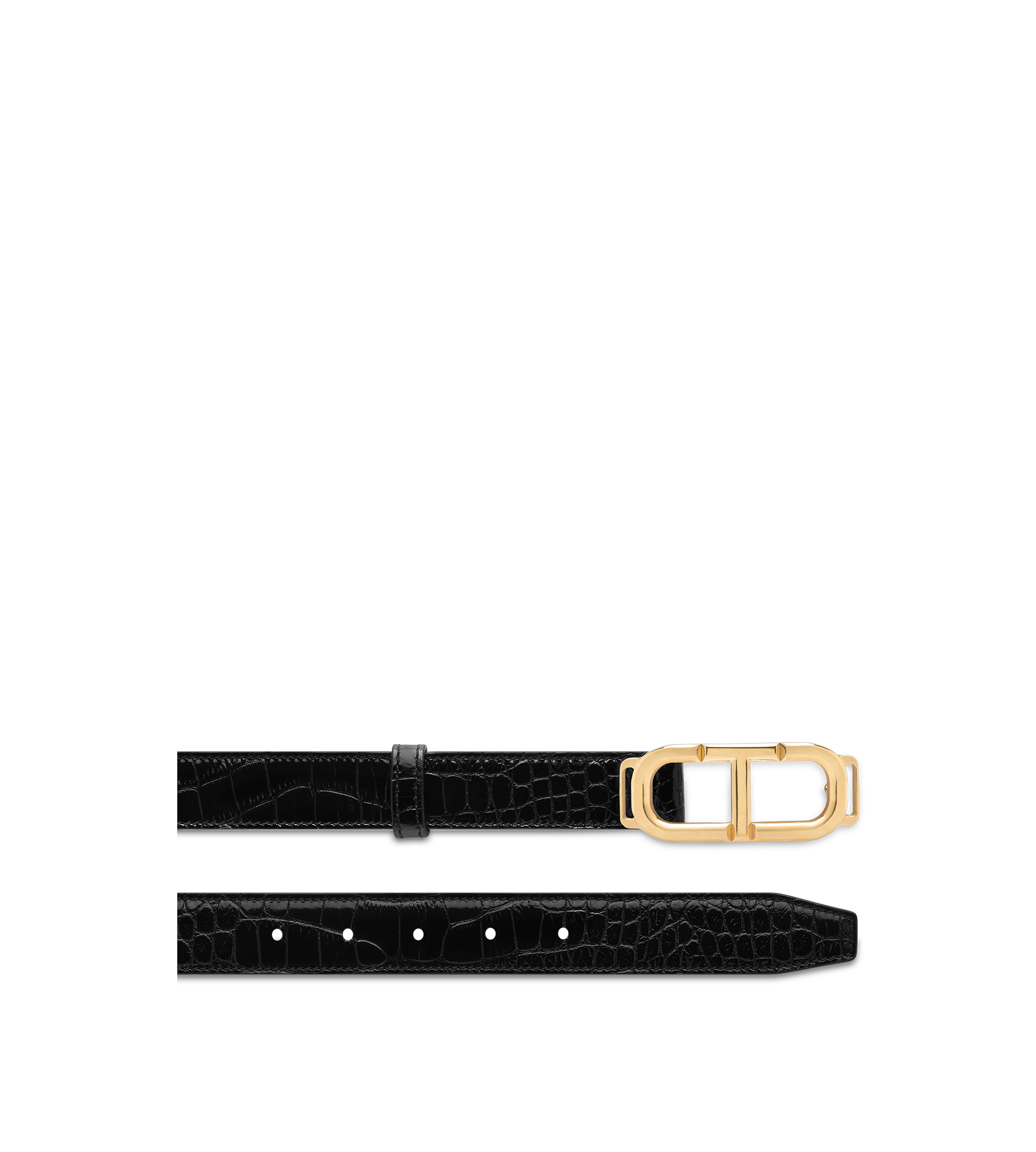 SHINY STAMPED CROCODILE LEATHER BELT | Tom Ford Fashion