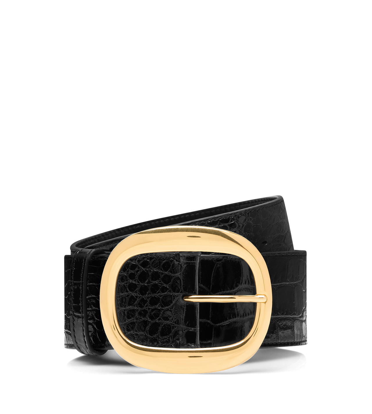 SHINY STAMPED CROCODILE LEATHER URSULA BELT | Tom Ford Fashion SHINY STAMPED CROCODILE LEATHER URSULA BELT | Tom Ford Fashion