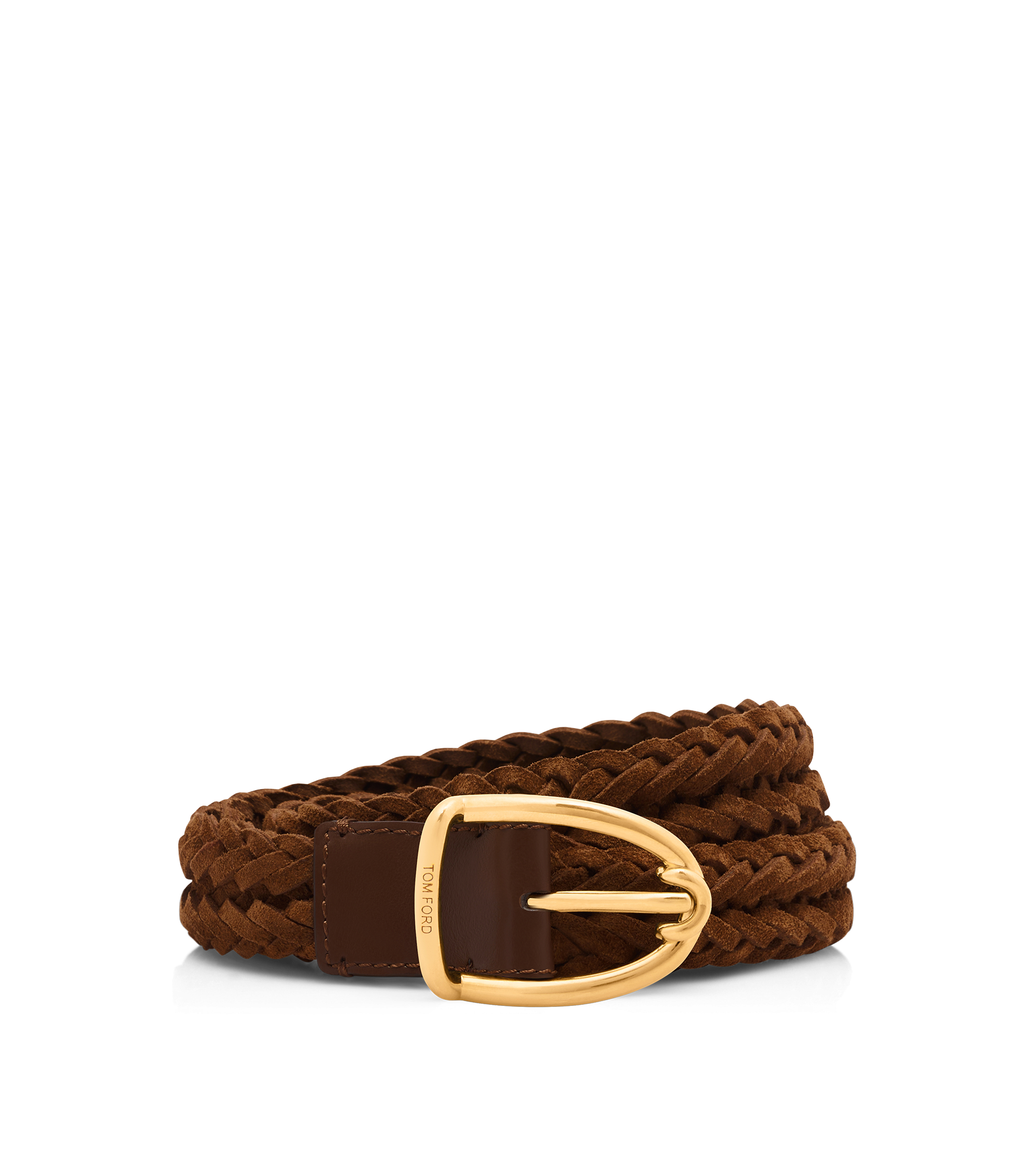 WOVEN SUEDE ANGLED BUCKLE BELT