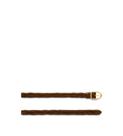 WOVEN SUEDE ANGLED BUCKLE BELT image number 1