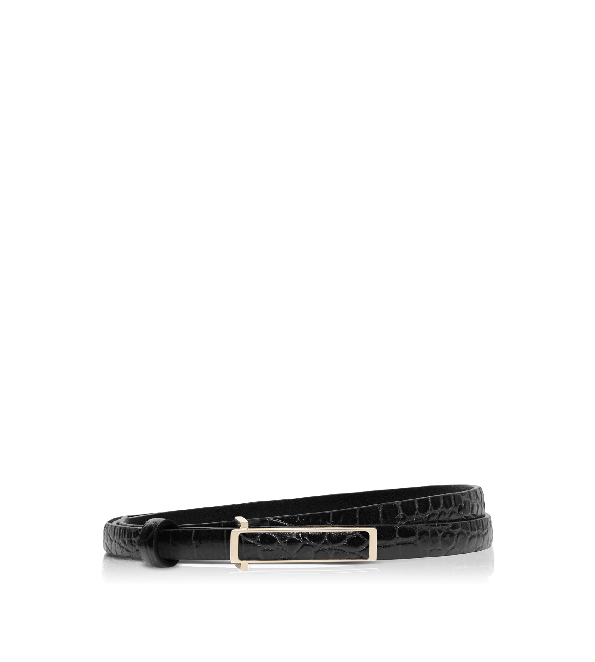 SOFT PRINTED CROCODILE LEATHER LEATHER INSERT BELT