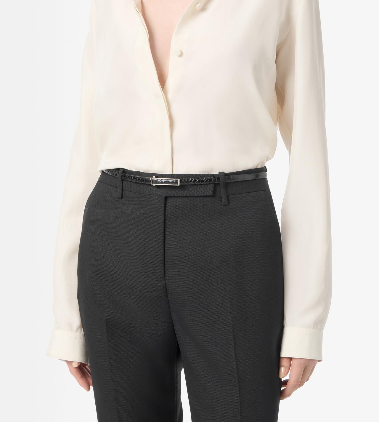 TOM FORD LEATHER BLACK SOFT PRINTED CROCODILE LEATHER LEATHER INSERT BELT