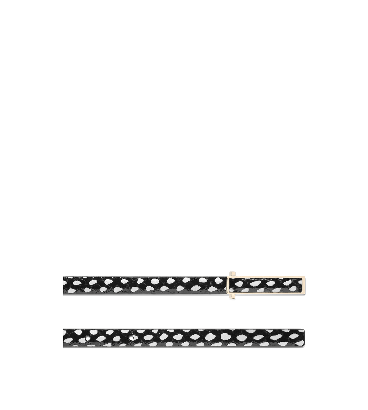 TOM FORD LEATHER BLACK/WHITE SNAKESKIN-EFFECT PRINTED CALF LEATHER LEATHER INSERT BELT