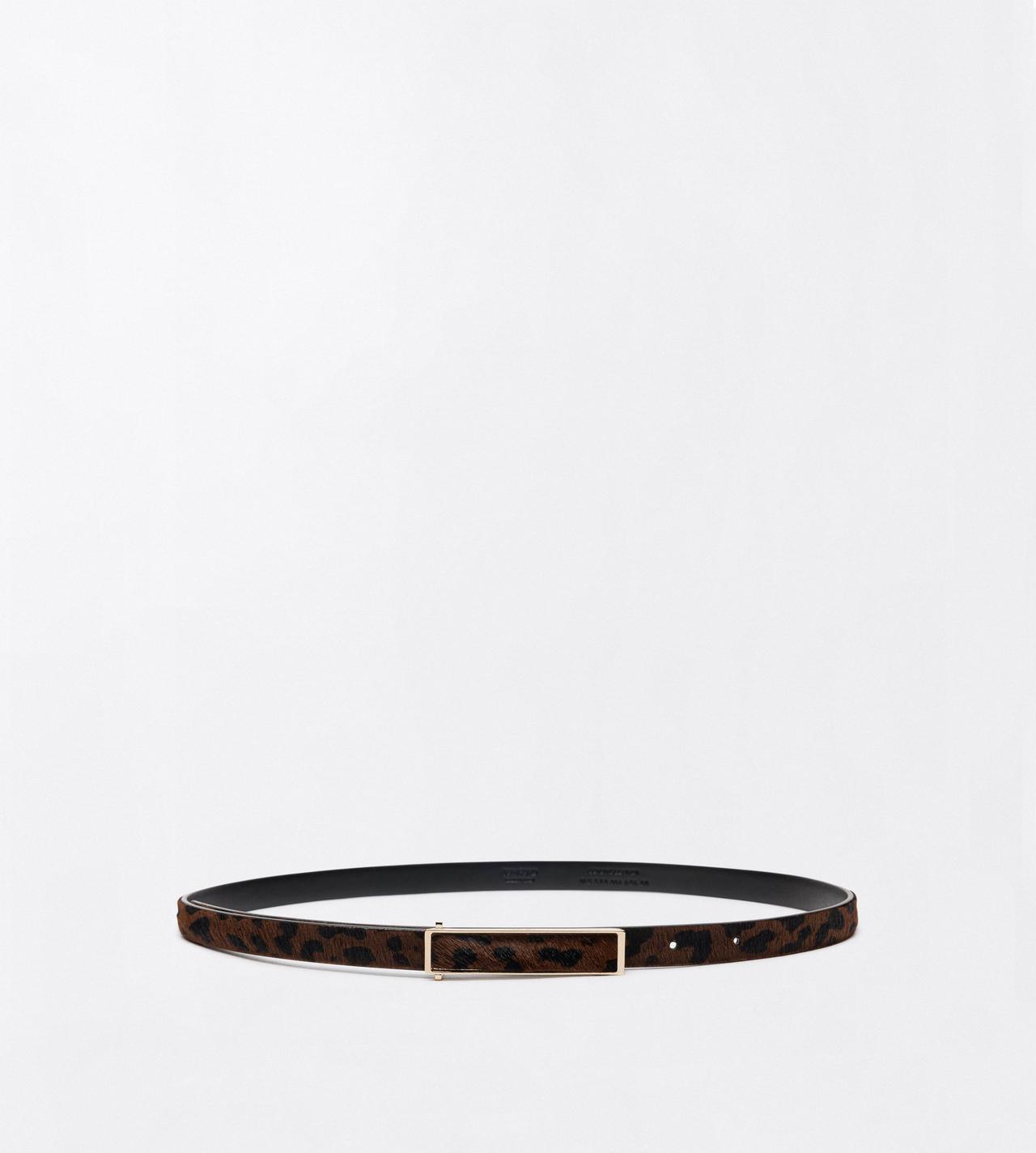 TOM FORD LEATHER BROWN/BLACK LEOPARD PRINT HAIR CALF LEATHER INSERT BELT
