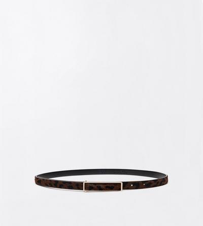 TOM FORD LEATHER BROWN/BLACK LEOPARD PRINT HAIR CALF LEATHER INSERT BELT