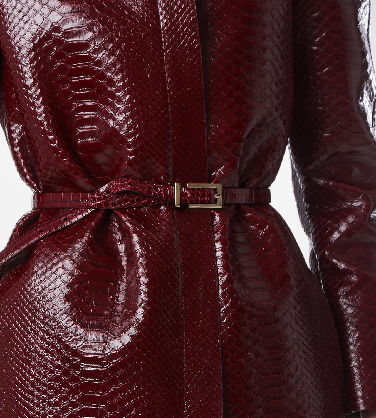 SHINY STAMPED CROCODILE LEATHER FRAME BUCKLE BELT image number 2