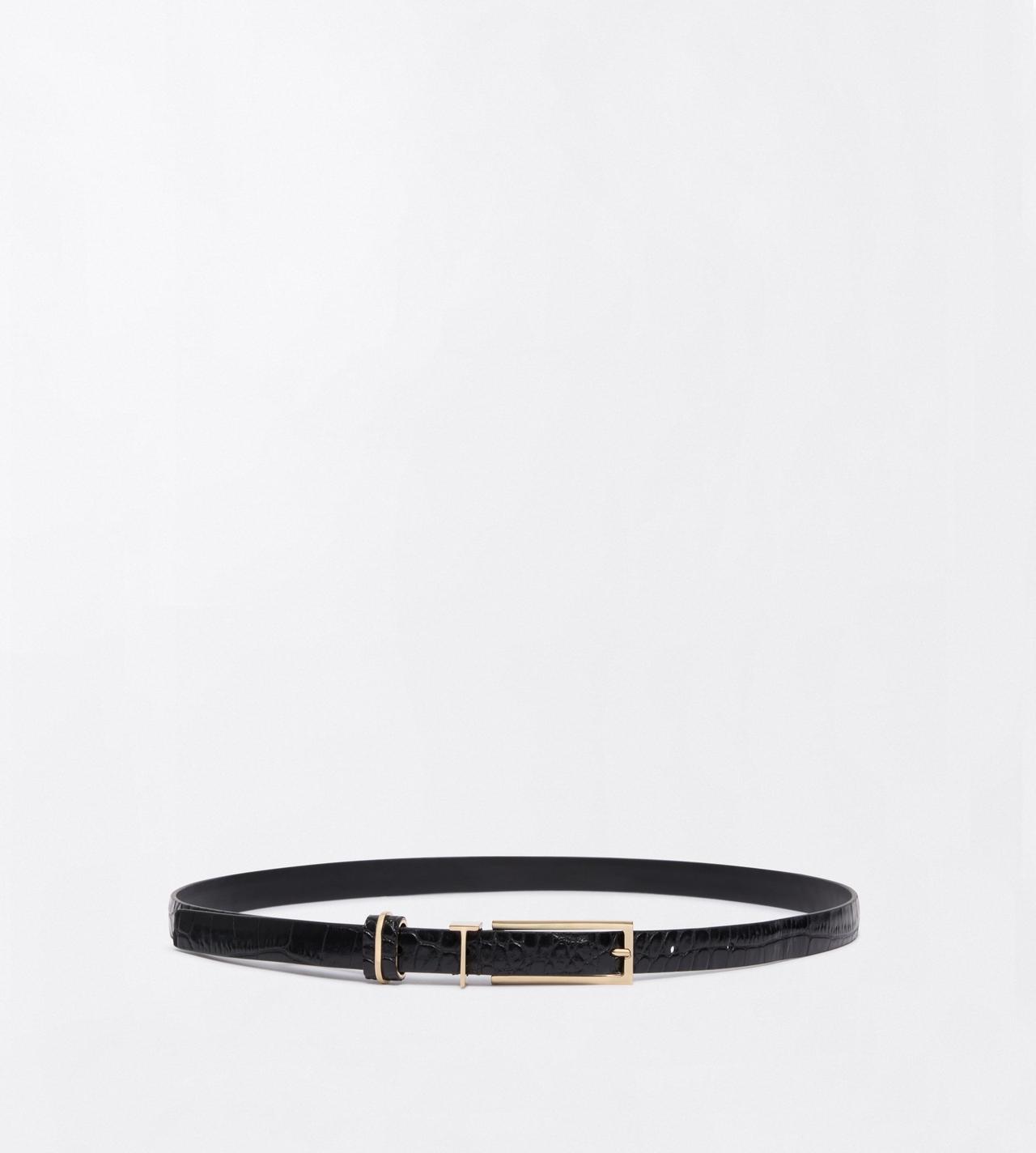 TOM FORD LEATHER BLACK SOFT PRINTED CROCODILE LEATHER T LOOP BELT