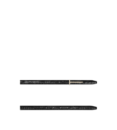 SHINY STAMPED CROCODILE LEATHER SLIM T BELT image number 1