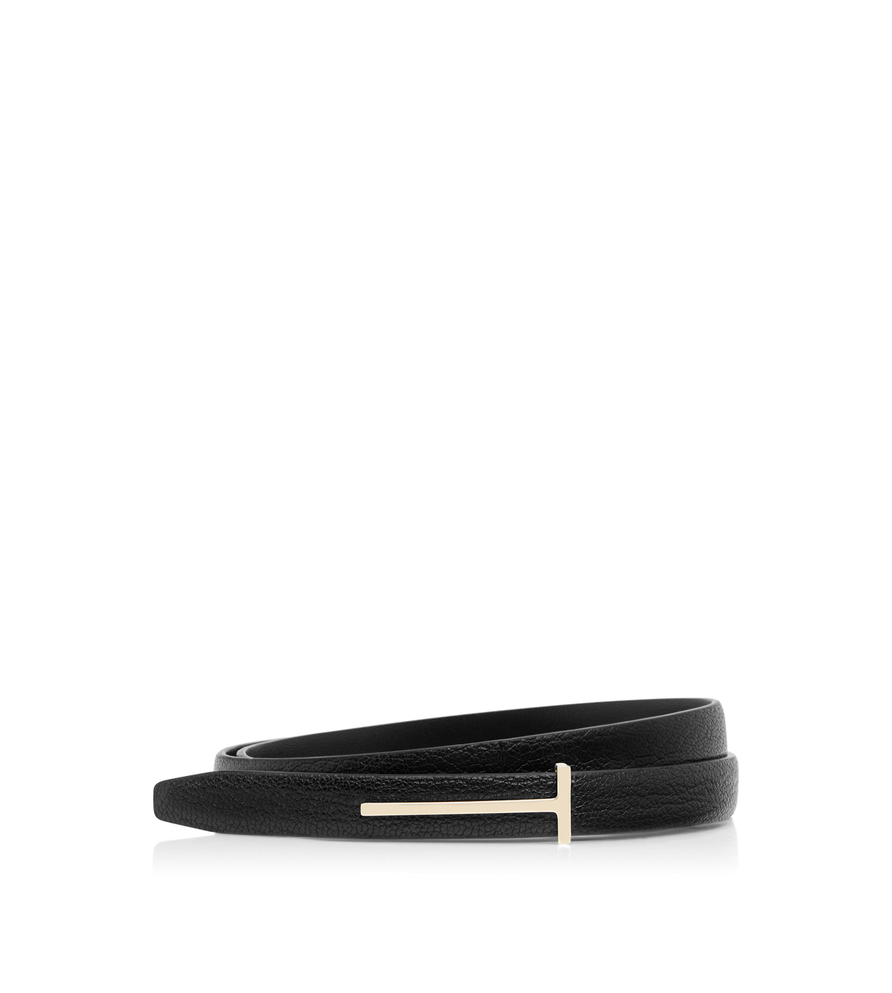 SUPPLE GRAIN LEATHER SLIM T BELT image number 0