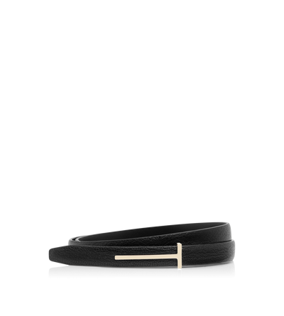 SUPPLE GRAIN LEATHER SLIM T BELT image number 0