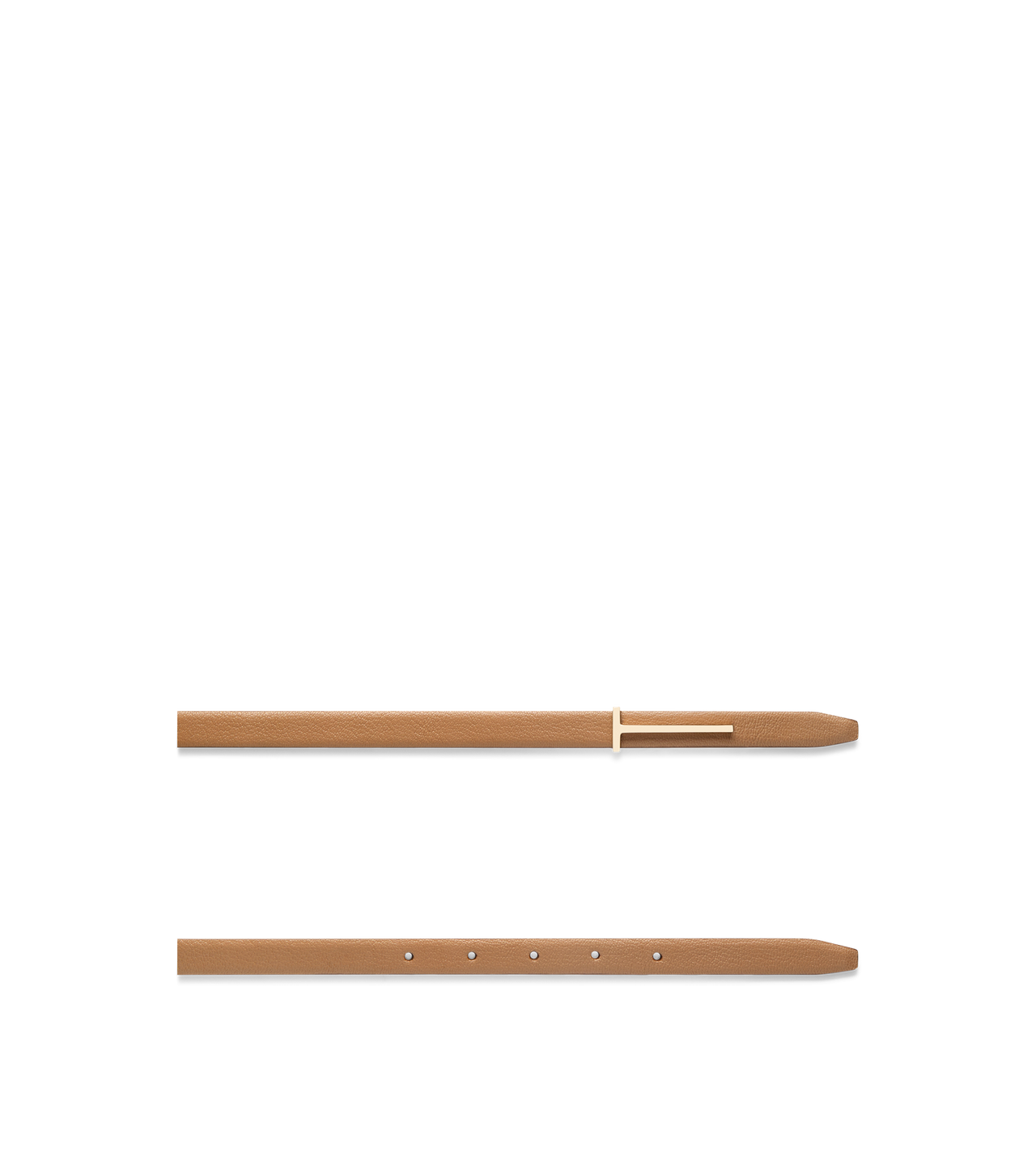 TOM FORD LEATHER RHUM SUPPLE GRAIN LEATHER SLIM T BELT