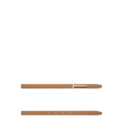 TOM FORD LEATHER RHUM SUPPLE GRAIN LEATHER SLIM T BELT