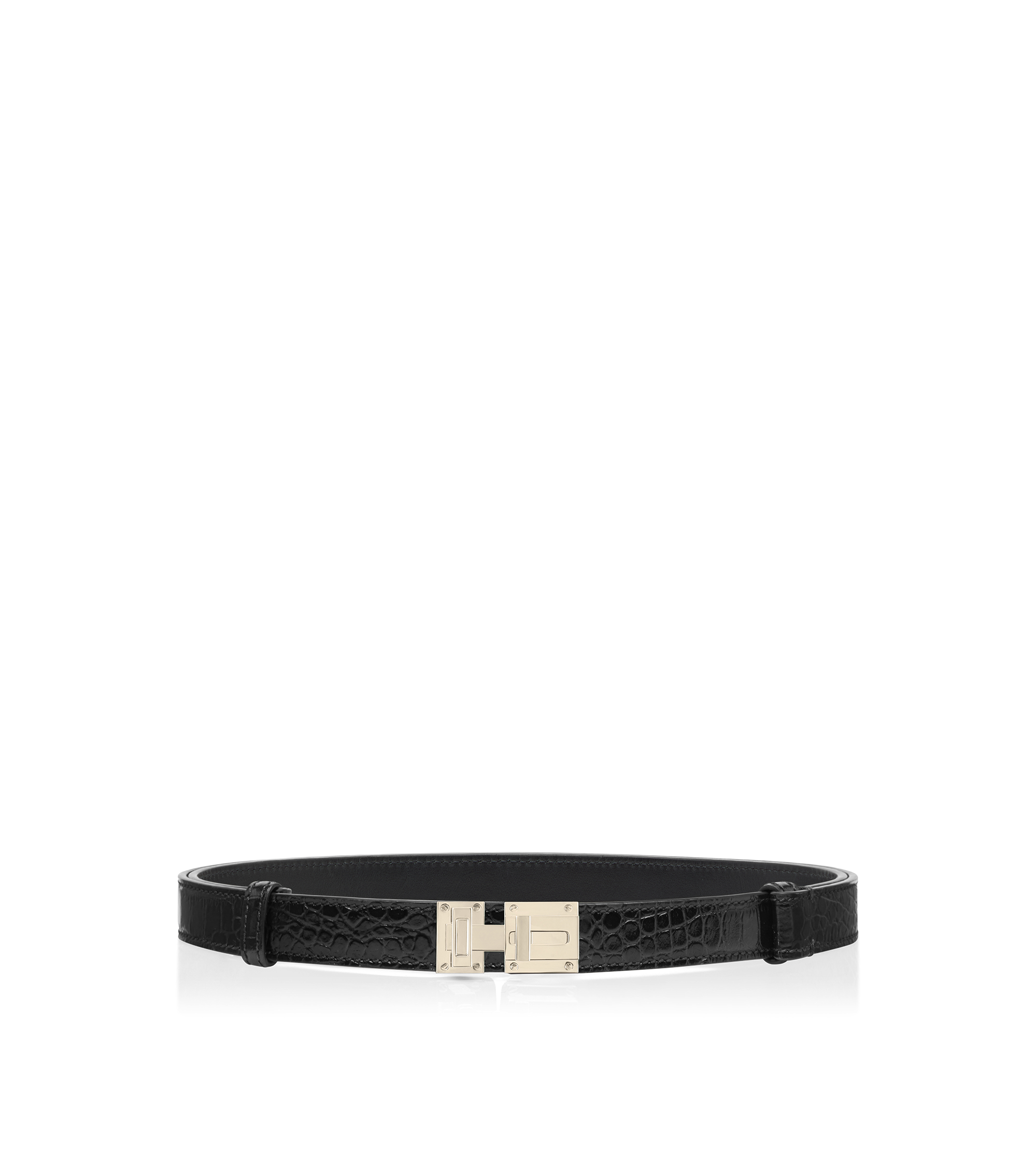 SOFT PRINTED CROCODILE LEATHER T LATCH BELT | TOM FORD Fashion