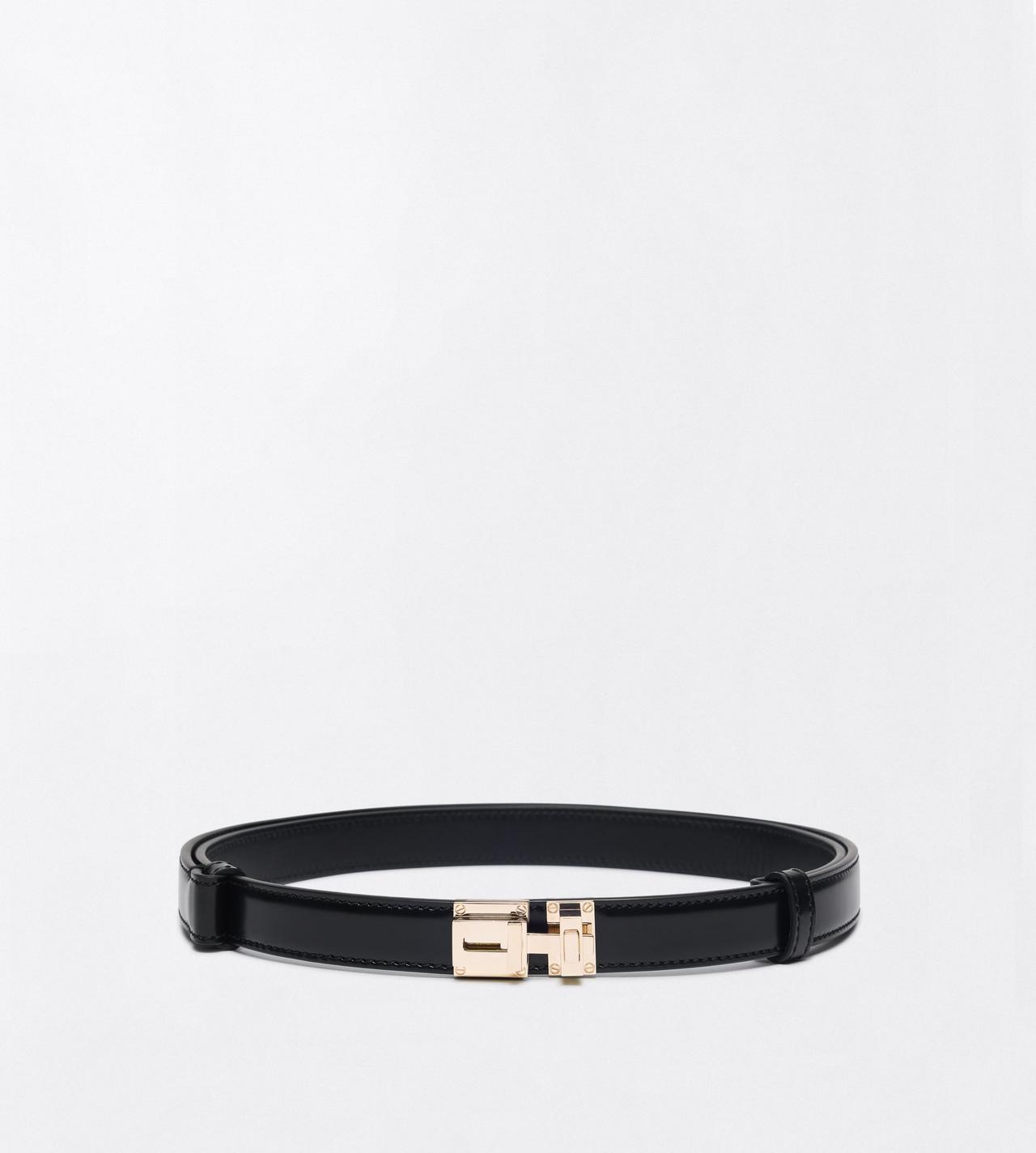 TOM FORD LEATHER BLACK SPAZZOLATO LEATHER T LATCH BELT