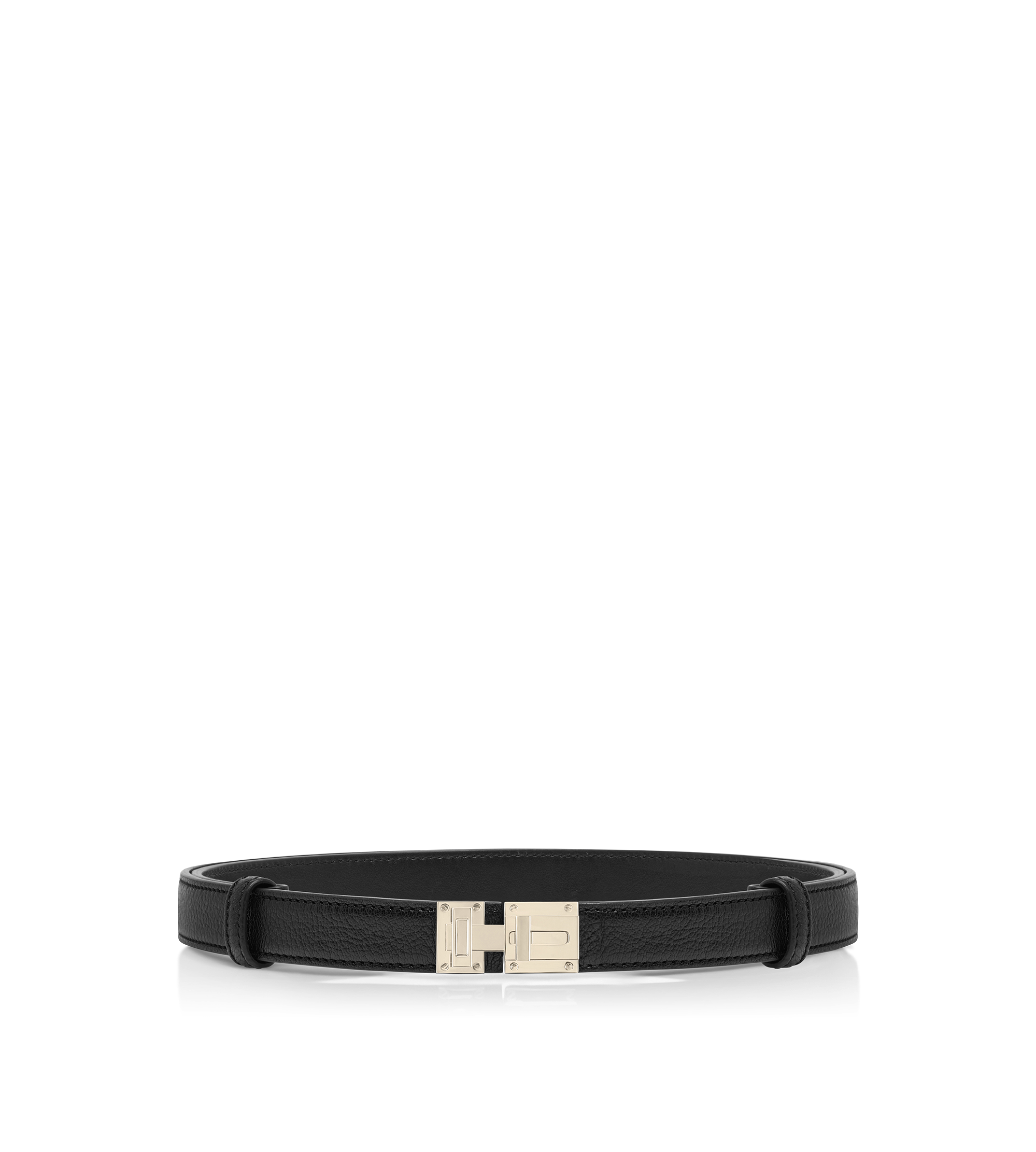 SUPPLE GRAIN LEATHER T LATCH BELT