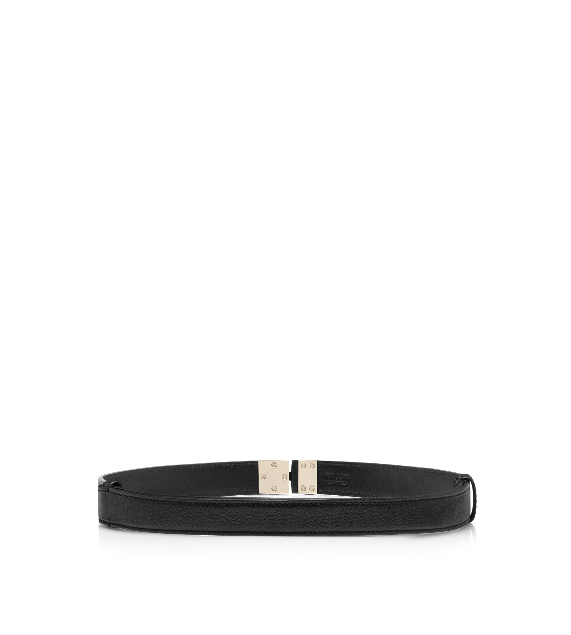SUPPLE GRAIN LEATHER T LATCH BELT