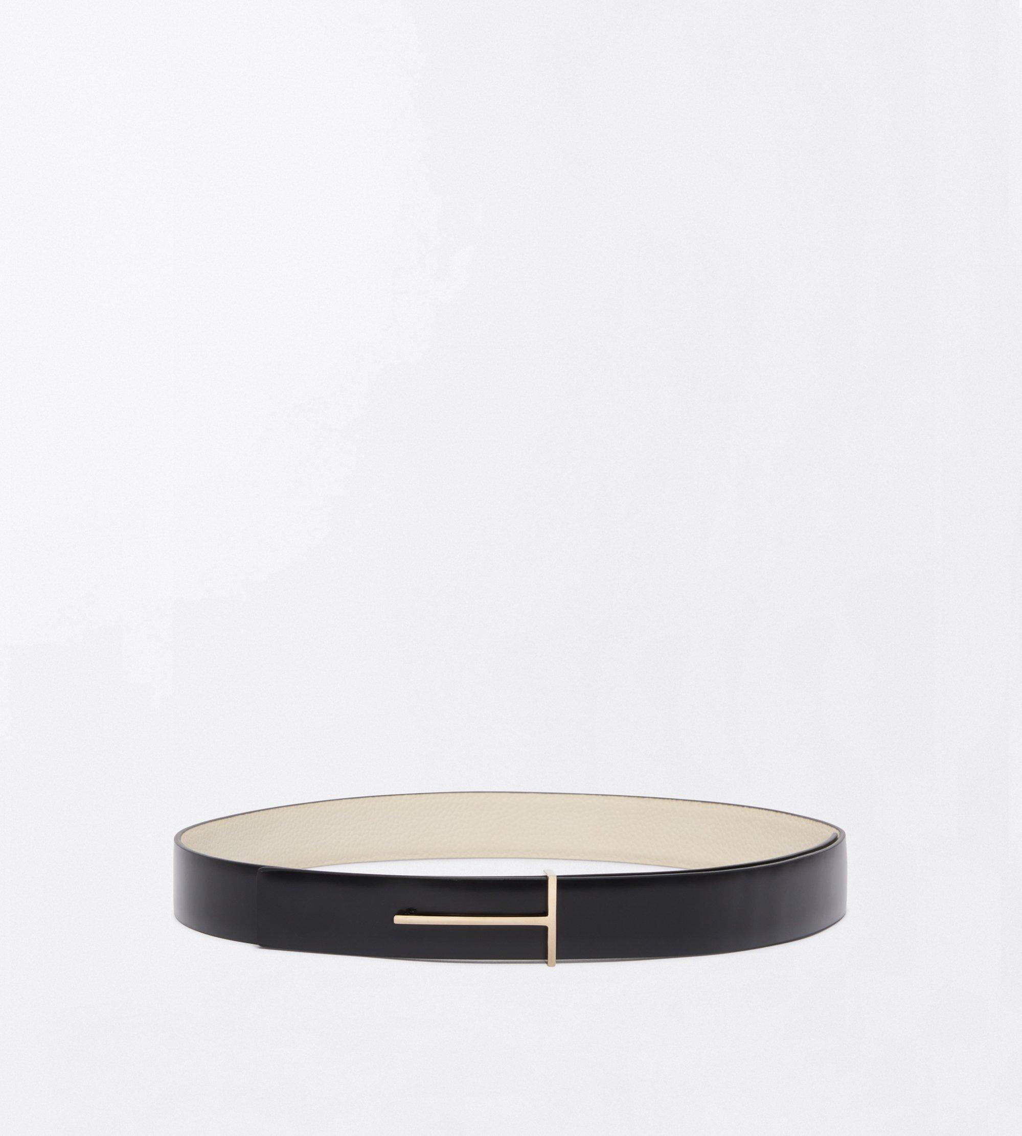CEINTURE SLIM T EN CUIR FLEUR ET CUIR SPAZZOLATO