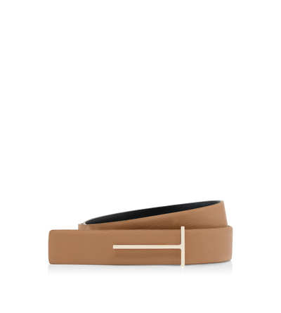 SUPPLE GRAIN LEATHER SLIM T BELT image number 0