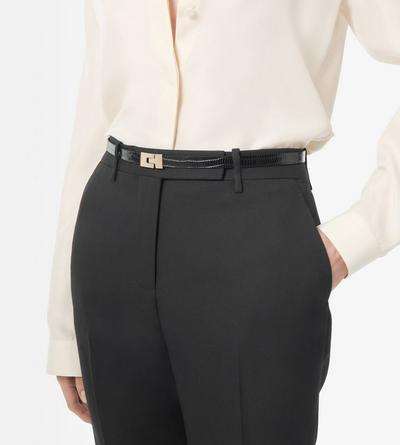 TOM FORD LEATHER BLACK TEJUS-EFFECT PRINTED LEATHER INTERLOCK T BELT