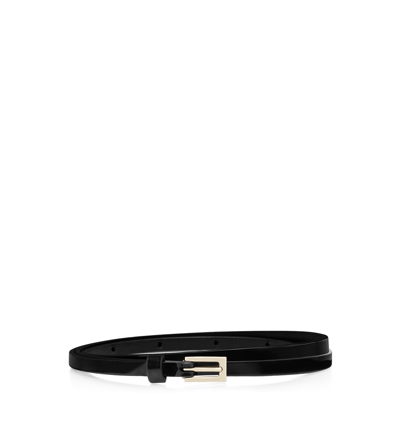 TOM FORD LEATHER BLACK PATENT LEATHER NEEDLE BELT