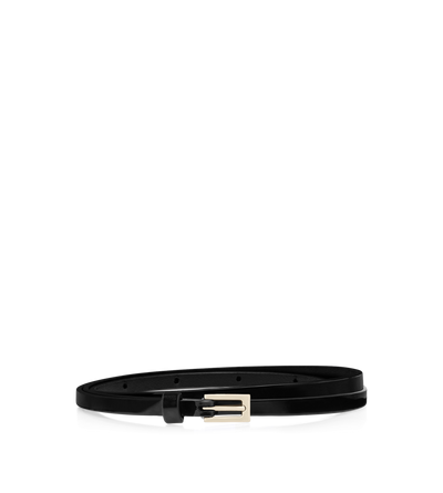 TOM FORD LEATHER BLACK PATENT LEATHER NEEDLE BELT
