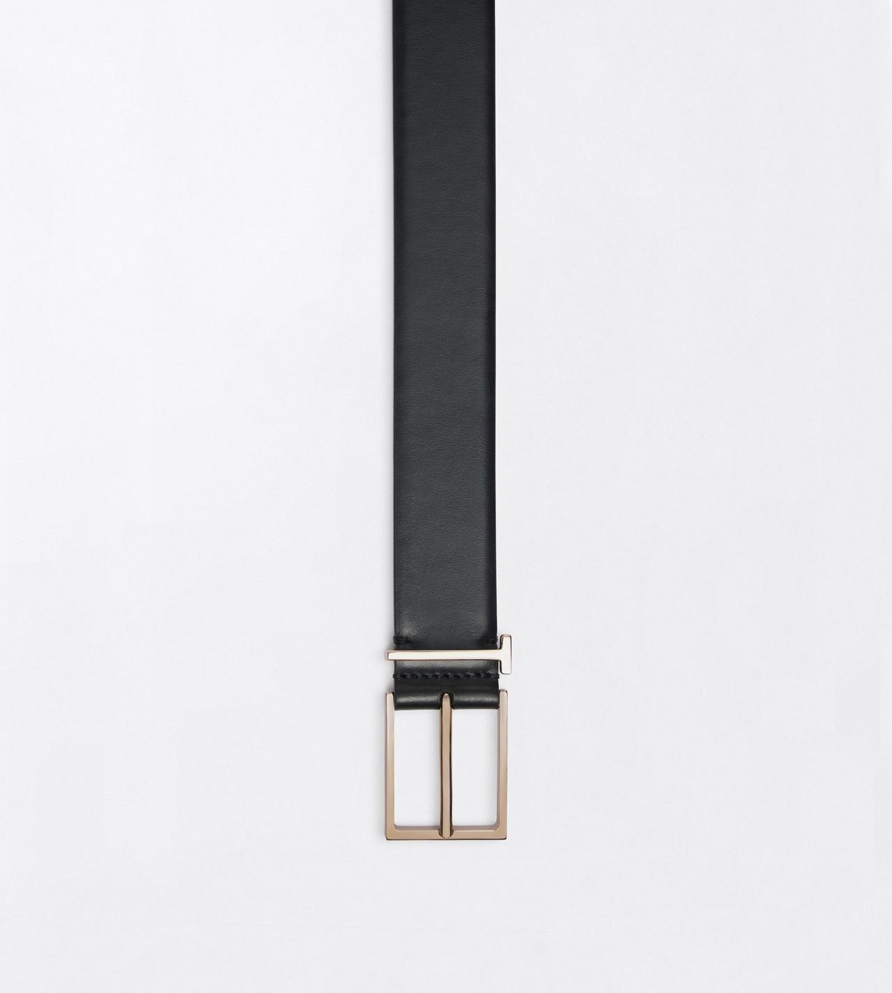 TOM FORD LEATHER BLACK LEATHER T LOOP BELT