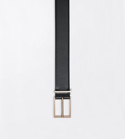 TOM FORD LEATHER BLACK LEATHER T LOOP BELT