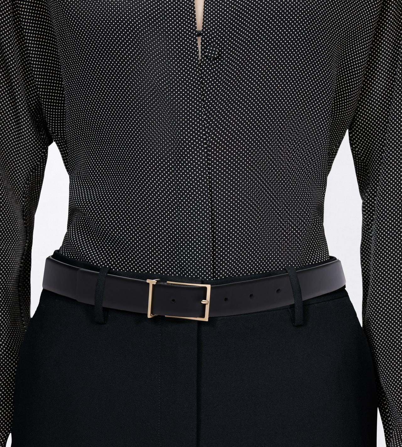 TOM FORD LEATHER BLACK LEATHER T LOOP BELT