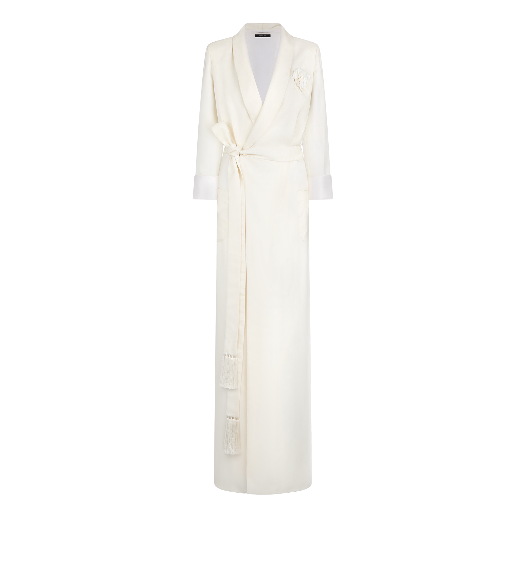 SHAWL COLLAR LONG ROBE SILK TWILL