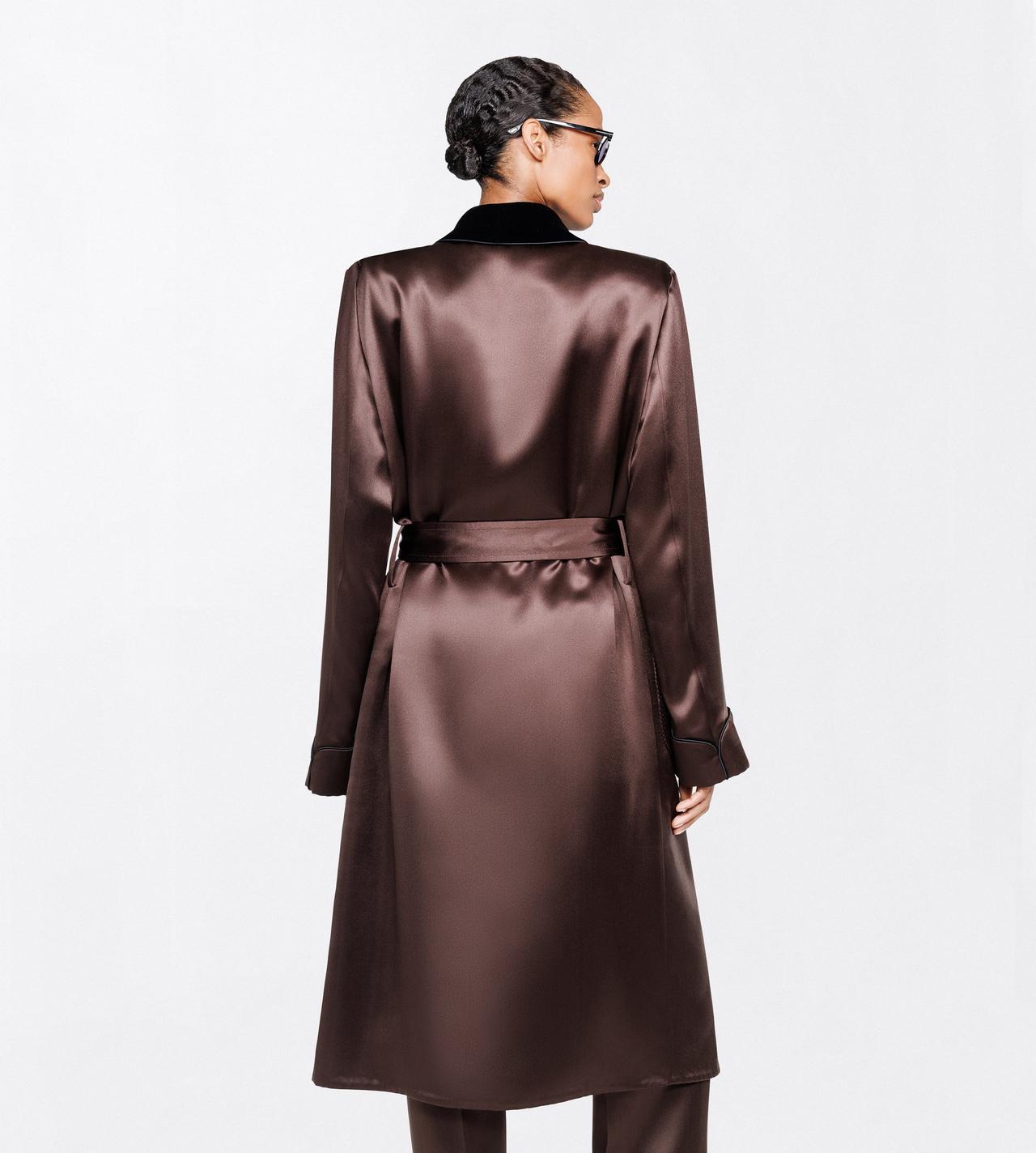 TOM FORD SILK BROWN+BLACK SILK SATIN ROBE