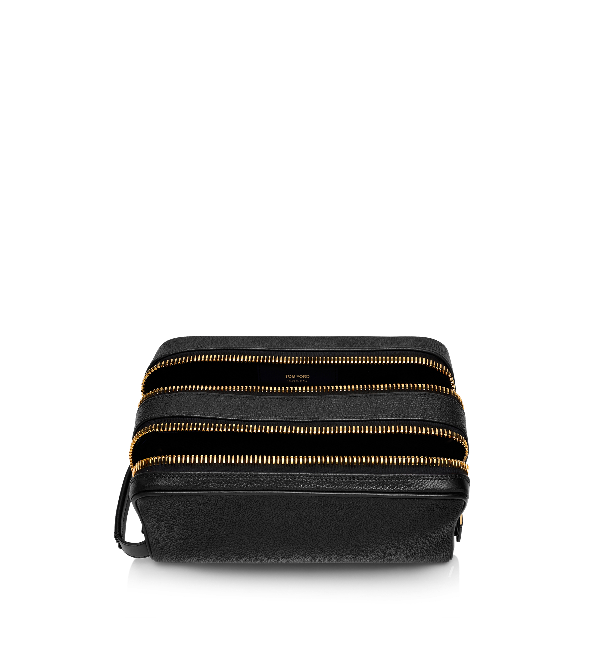 GRAIN LEATHER DOUBLE ZIP TOILETRY BAG | TOM FORD Fashion