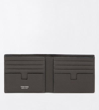 TOM FORD LEATHER SMOKE GREY GRAIN LEATHER CLASSIC BIFOLD WALLET&nbsp;