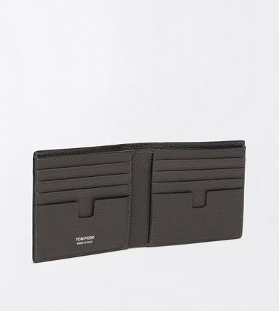 TOM FORD LEATHER SMOKE GREY GRAIN LEATHER CLASSIC BIFOLD WALLET&nbsp;