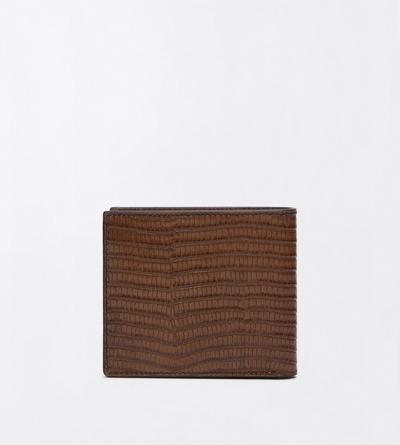TOM FORD LEATHER CARAMEL PRINTED TEJUS T LINE CLASSIC BIFOLD WALLET