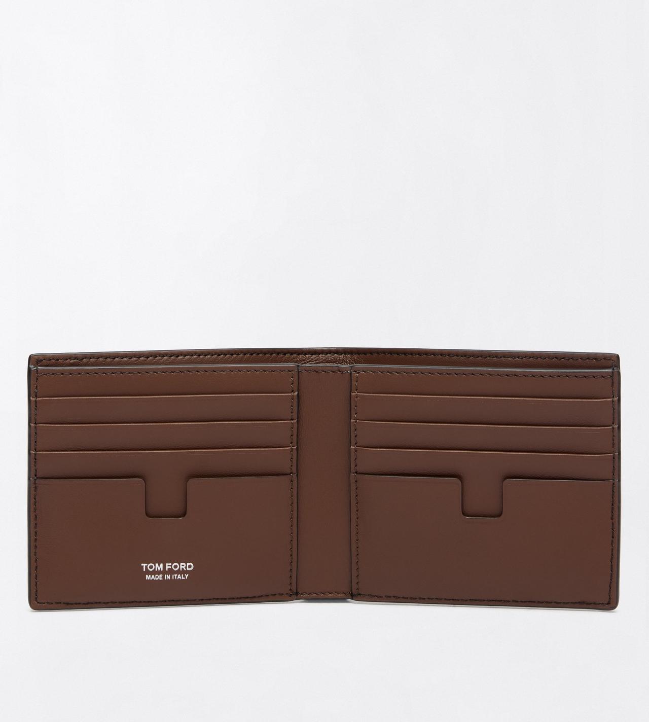 TOM FORD LEATHER CARAMEL PRINTED TEJUS T LINE CLASSIC BIFOLD WALLET