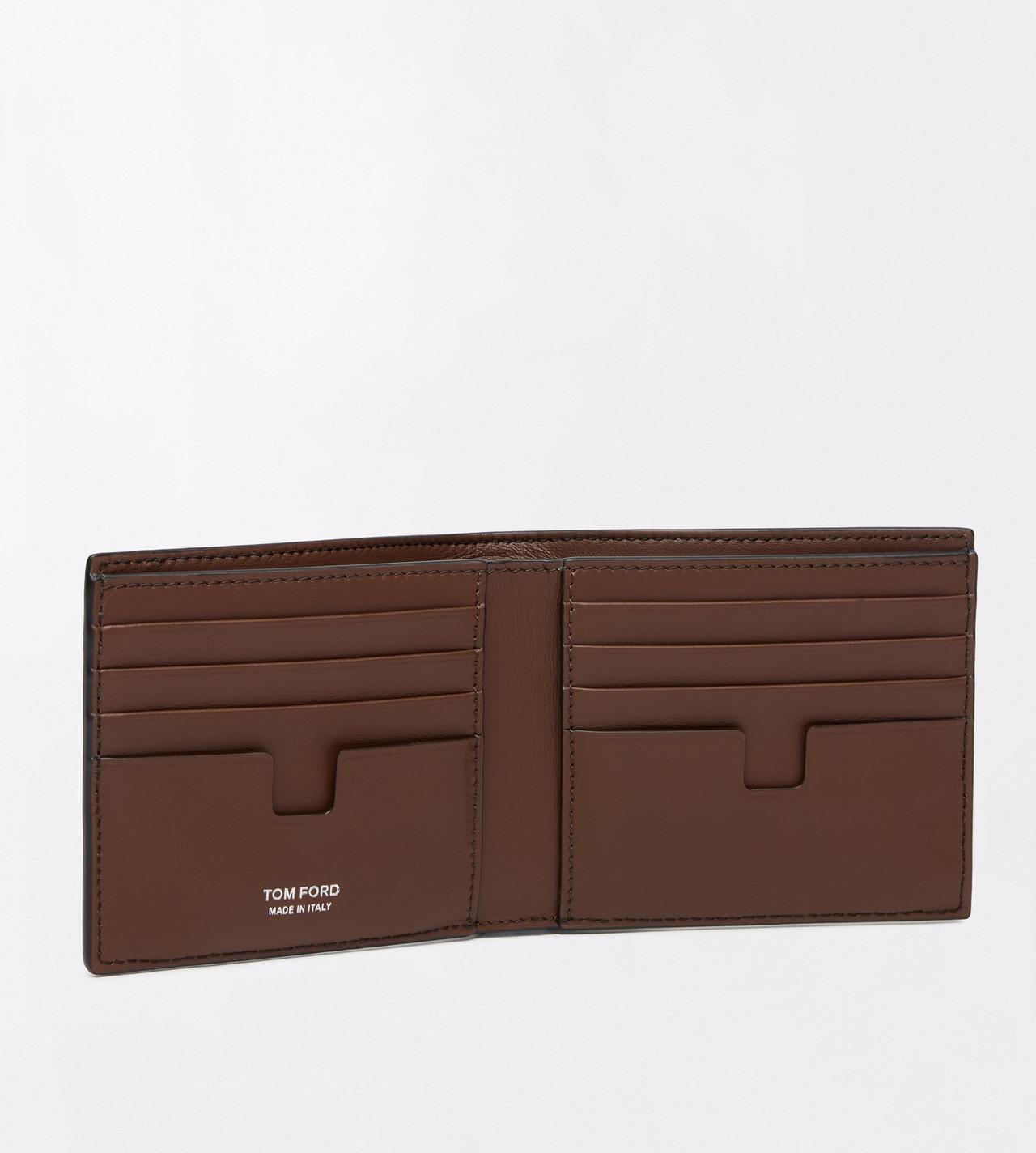TOM FORD LEATHER CARAMEL PRINTED TEJUS T LINE CLASSIC BIFOLD WALLET