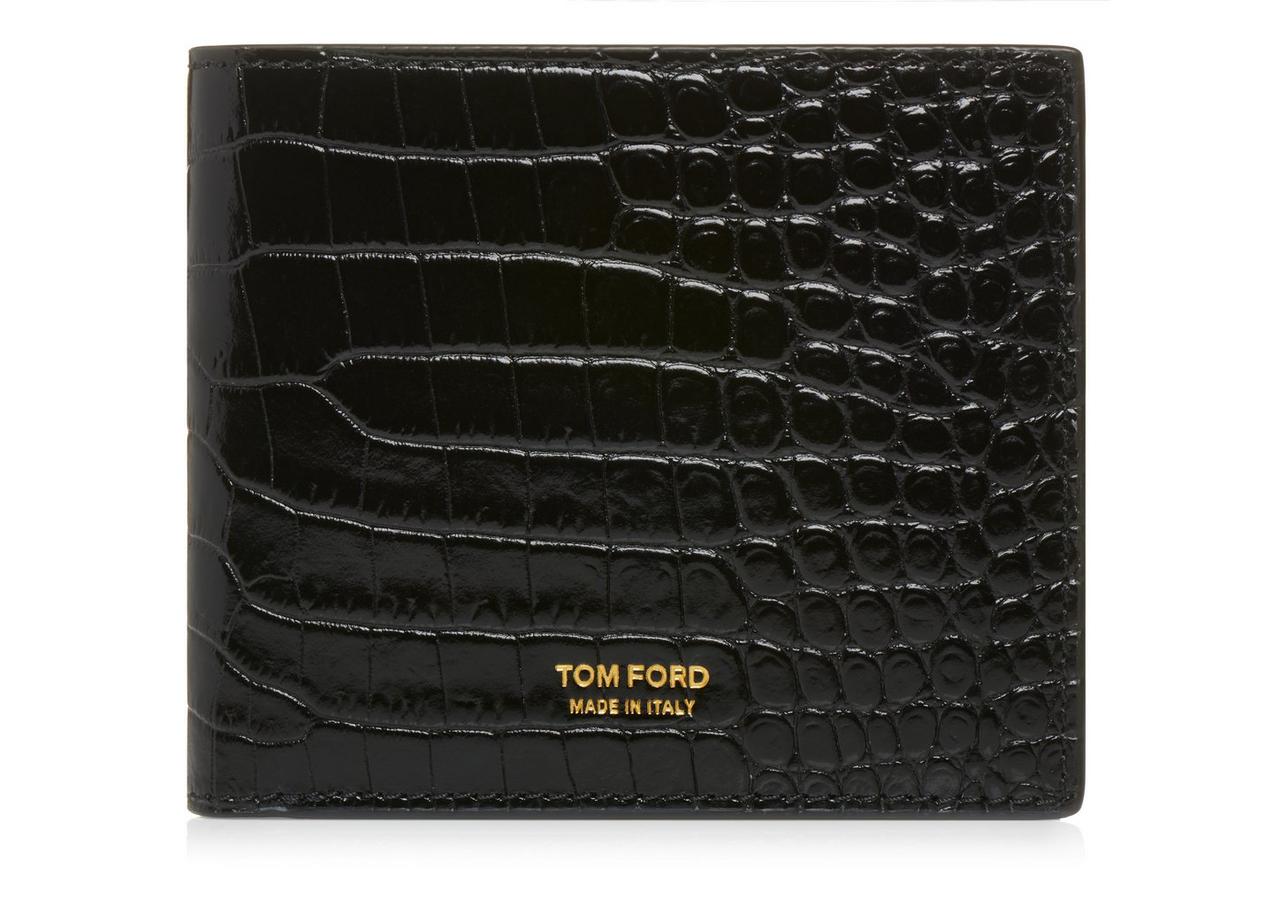 Tom Ford Crocodile-Embossed Patent Leather Wallet - Blue