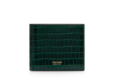 GLOSSY PRINTED CROC CLASSIC BIFOLD WALLET image number 0