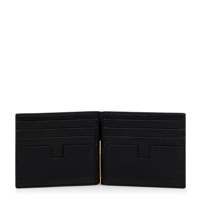 GRAINED LEATHER MONEY CLIP WALLET image number 1