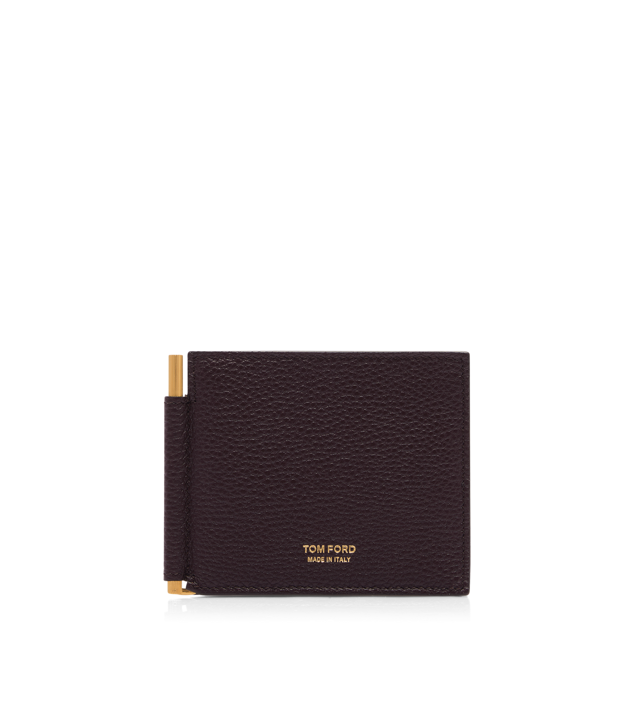 GRAINED LEATHER MONEY CLIP WALLET image number 0