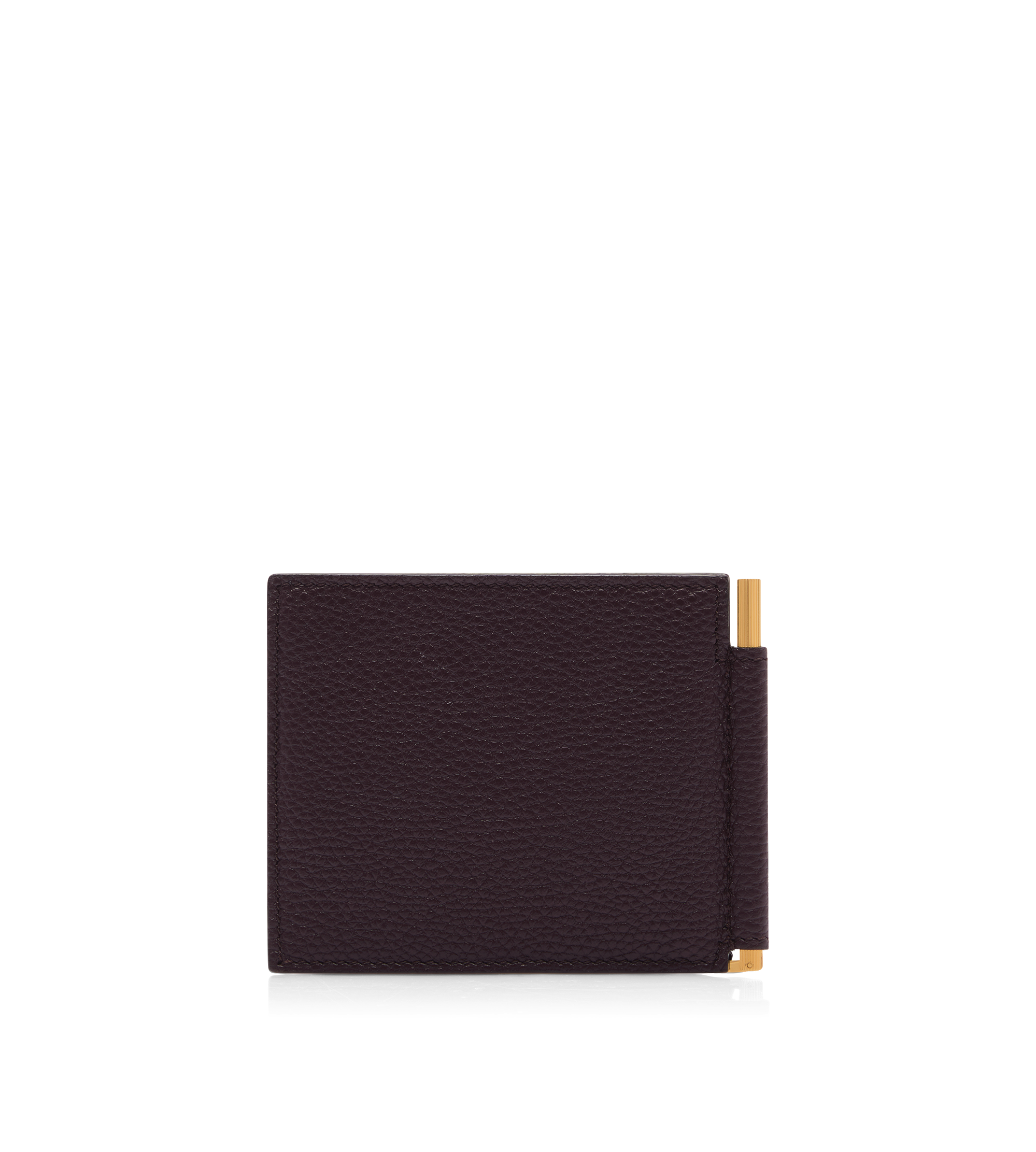 GRAINED LEATHER MONEY CLIP WALLET